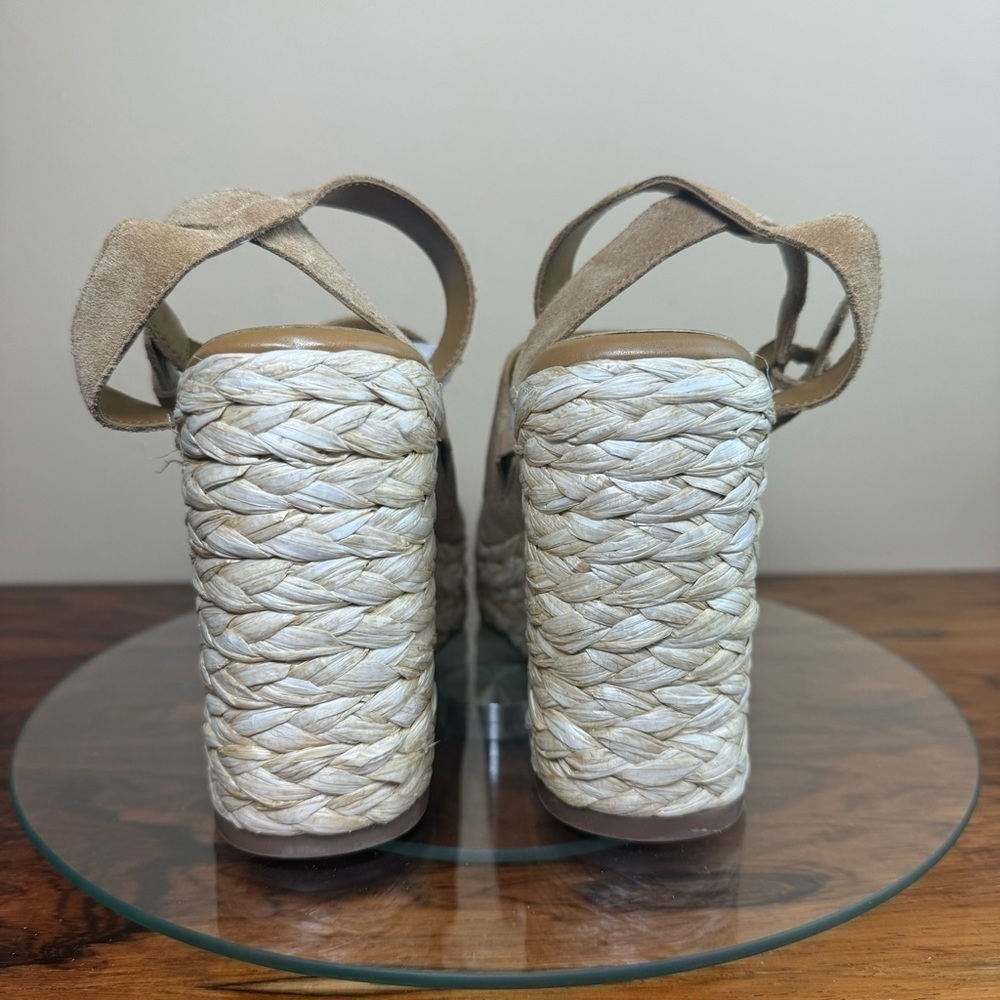 Marc Fisher Nelly Sandals in Medium Natural Suede - Picture 9 of 14